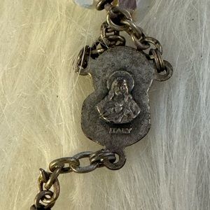 Vintage Crystal Rosary Made In Italy Sterling Silver.  Tote P1